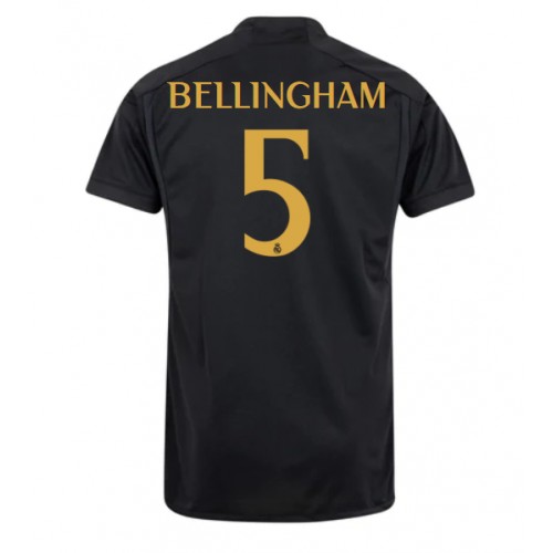 Real Madrid Jude Bellingham #5 Tredjedrakt 2023-24 Kortermet Real Madrid Jude Bellingham #5 Tredjedrakt 2023-24 Kortermet